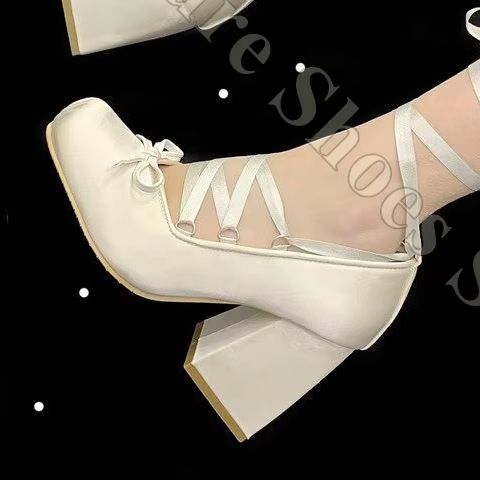 Женские балетки Y2K с атласным – обзор и цена Ribbon Tie Heel
