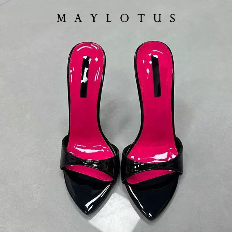 Туфли-мюли на шпильке с пэчвор – обзор и цена Women Shoes Ysl