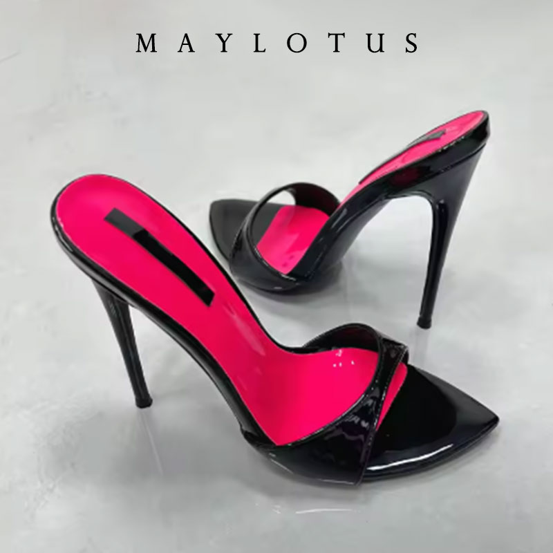 Туфли-мюли на шпильке с пэчвор – обзор и цена Women Shoes Ysl