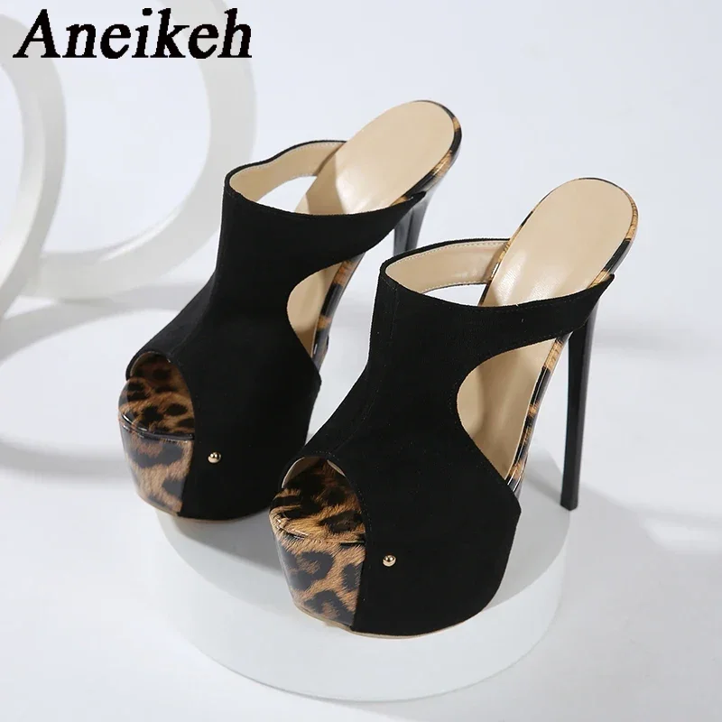 Aneikeh/летние черные тапочки  – обзор и цена Platform Mule Heel